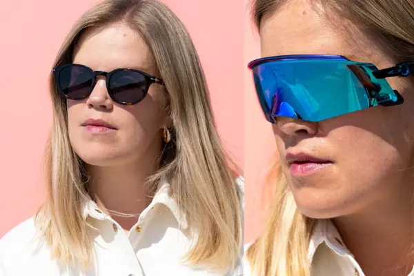 Jente med lyst hår og sorte solbriller