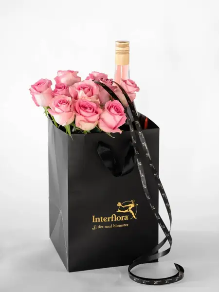 Roser i gavepose med Cider
