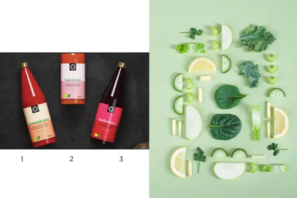 kollasj av produktbider