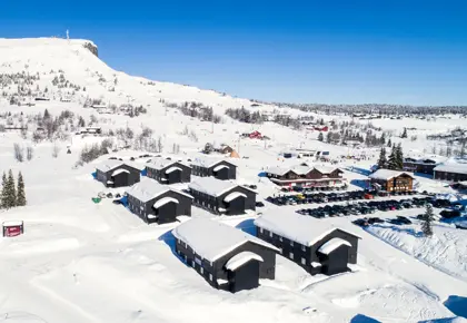 Oversiktsbildet av Skeikampen og boligprosjektet Skitorget.