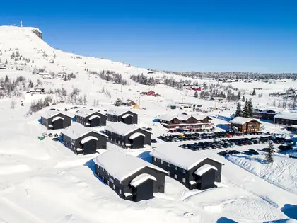 Oversiktsbildet av Skeikampen og boligprosjektet Skitorget.