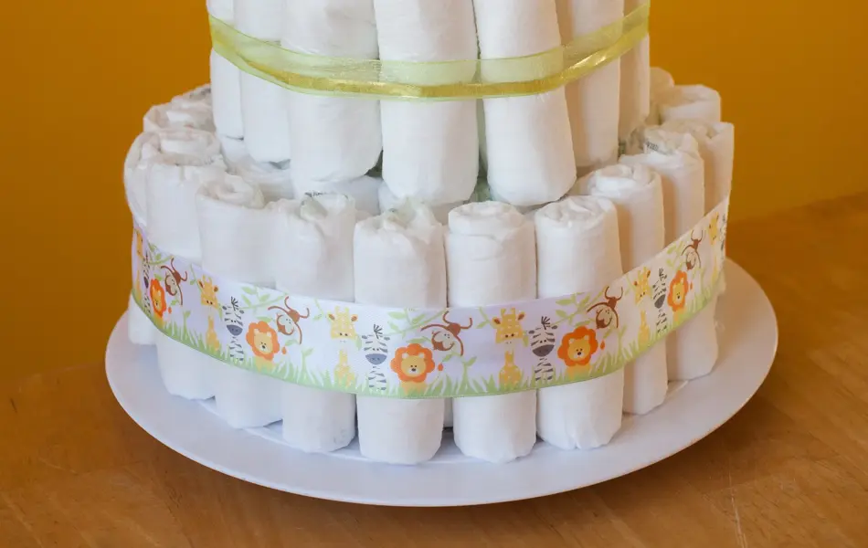 Gender neutral diaper cake.