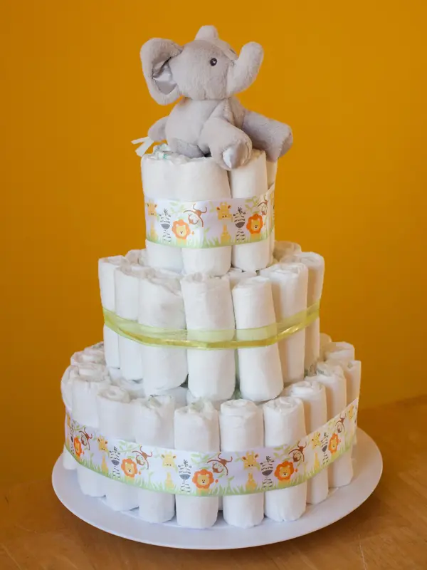 Gender neutral diaper cake.