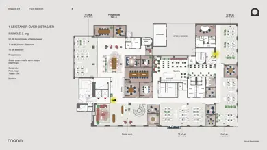 Plantegning av 3. etasje i Torggata 2-4