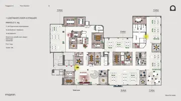 Plantegning av 5. etasje i Torggata 2-4