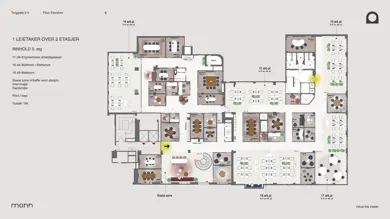 Plantegning av 5. etasje i Torggata 2-4