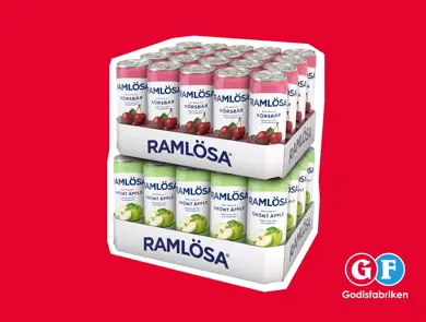 To brett med Ramlösa i forskjellige smaker.