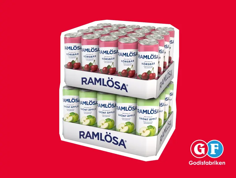 To brett med Ramlösa i forskjellige smaker.