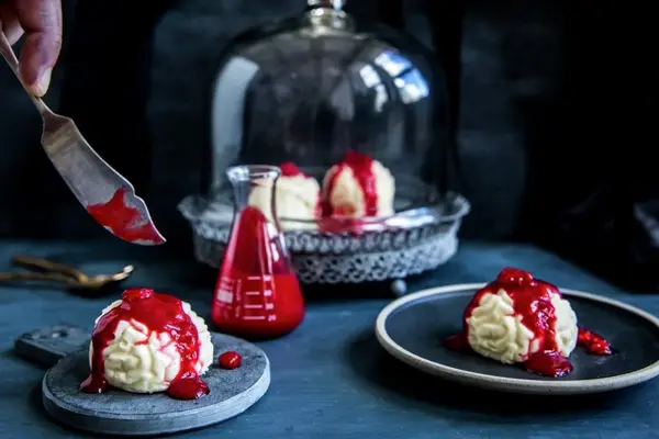 Panna Cotta hjerner til halloween