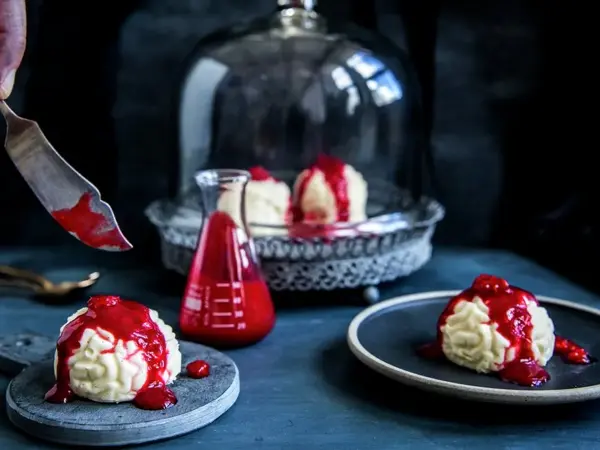 Panna Cotta hjerner til halloween