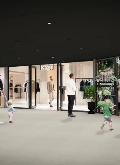 Bildet er fra kjøpesenteret Østerås senter i Bærum. Bildet er en 3D illustrasjon som viser hvordan senteret vil se ut når det er ferdig pusset opp. 