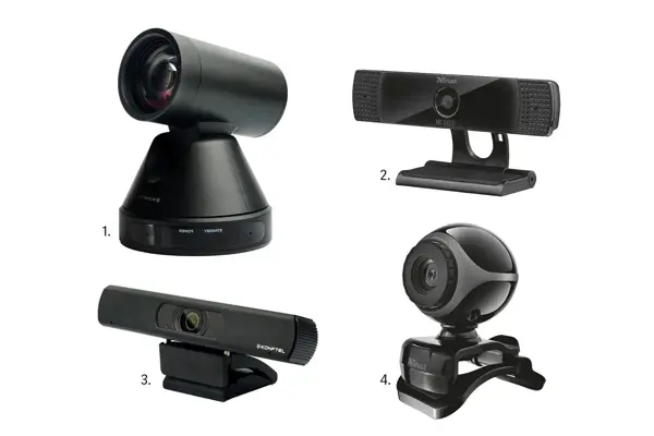 kollasj av fire forskjellige webkamera