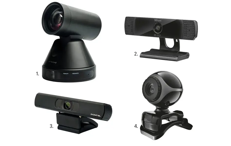 kollasj av fire forskjellige webkamera