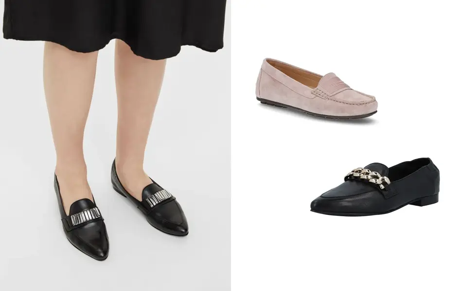 kollasj av tre par mokasiner