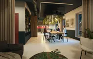 Illustrasjon av felles selskapslokale på Skårerløkka PREMIUM