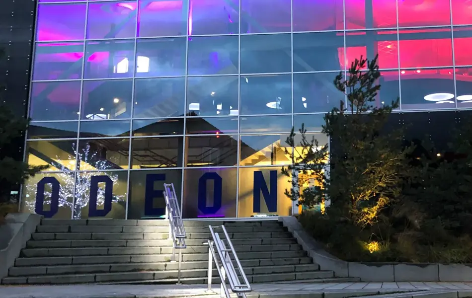 Fasaden på Odeon kino på Sotra