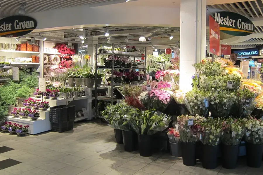 Bilde av inngangen til en blomsterbutikk