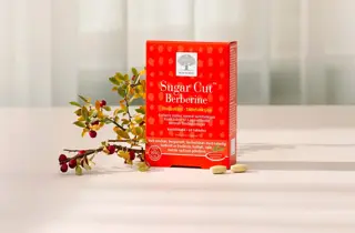 En boks med Sugar Cut Berberine fra New Nordic.