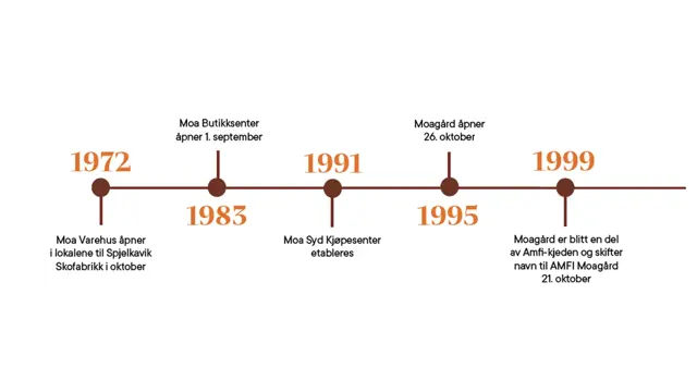 tidslinje AMFI Moas historie