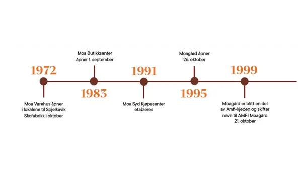 tidslinje AMFI Moas historie