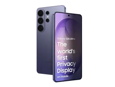Forsiden og baksiden av en Samsung Galaxy S26 Ultra.