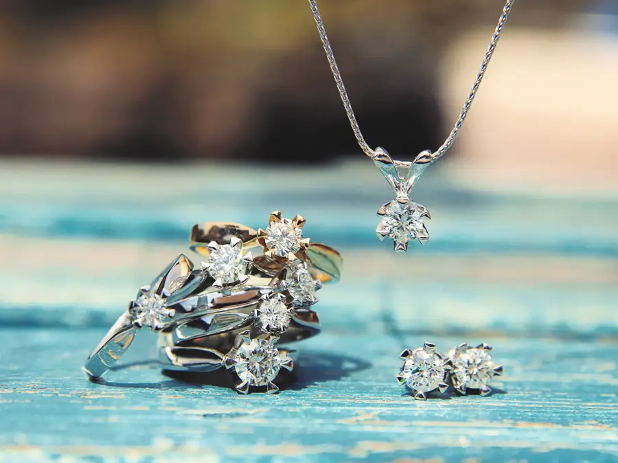 Diamanter i smykke, ring og øredobber, fra Diamanthuset