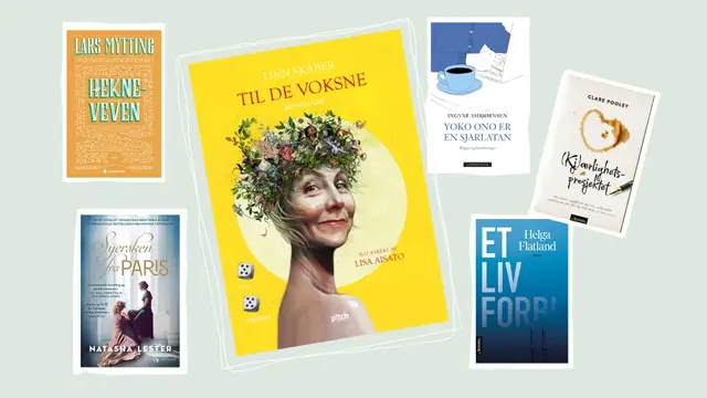 Produktbilde av bøkene: Hekneveven, Syersken fra Paris, Til de voksne, Yoko Ono er en sjarlatan, Kjærlighetsprosjektet og Et liv forbi