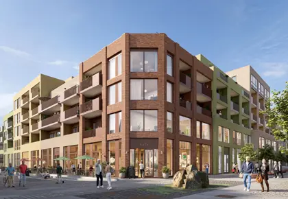 Dronningskvartalet-Trinn-1_Eksteriør_Miljøbilde_v3_Plyo