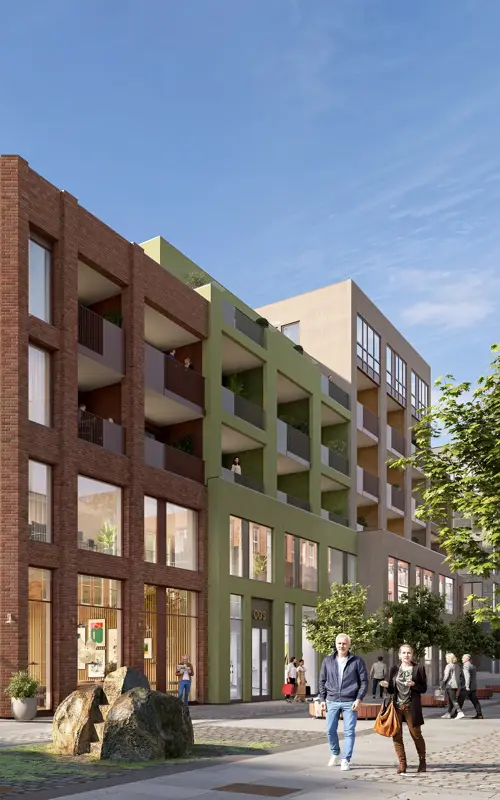Dronningskvartalet-Trinn-1_Eksteriør_Miljøbilde_v3_Plyo