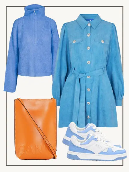 Kollasj av dameklær