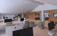 Illustrasjonen viser et kontorprosjekt på Thon Senter Sartor. På bildet ser man kontorlandskapet.