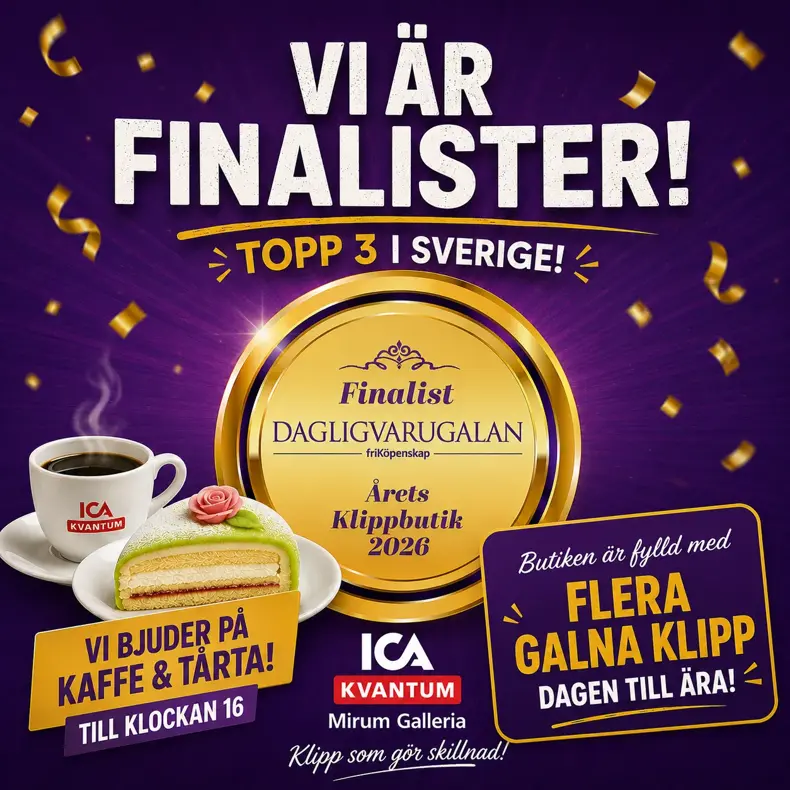 Ica Kvantum Mirum Finalister i Årets Klippbutik