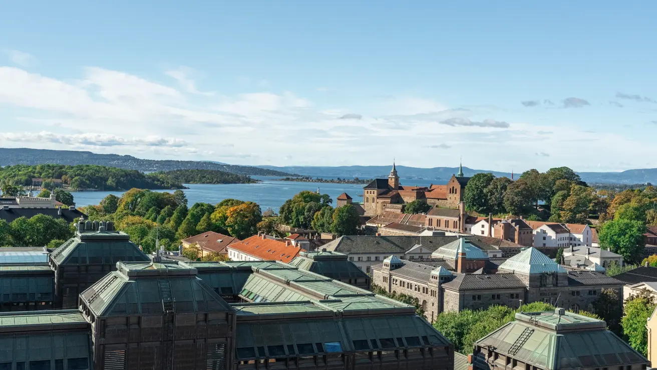 Utsikt over Oslo fra terrasse