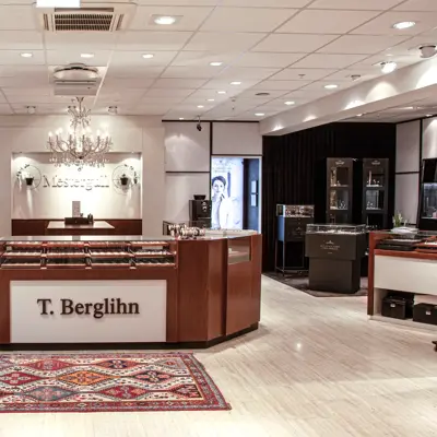 Oversikt over lokalet til Gullsmed T. Berglin