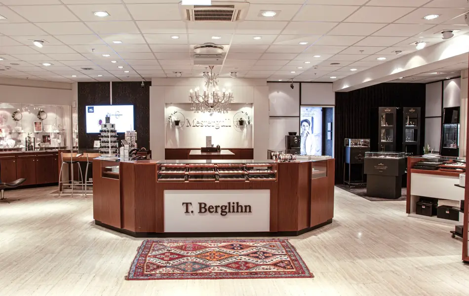 Oversikt over lokalet til Gullsmed T. Berglin