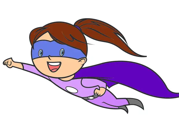 Fargelagt tegning av supermamma