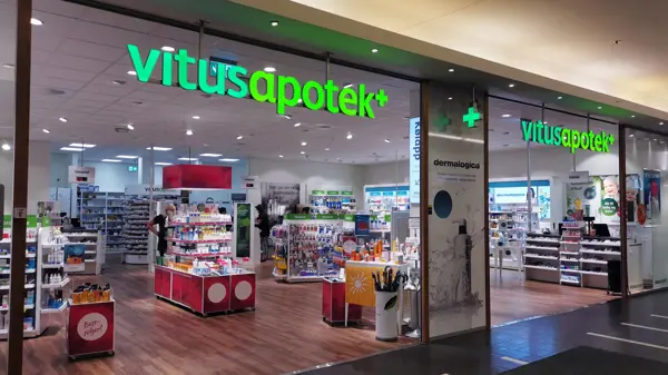 Butikkfasaden til Vitus apotek på Jessheim Storsenter