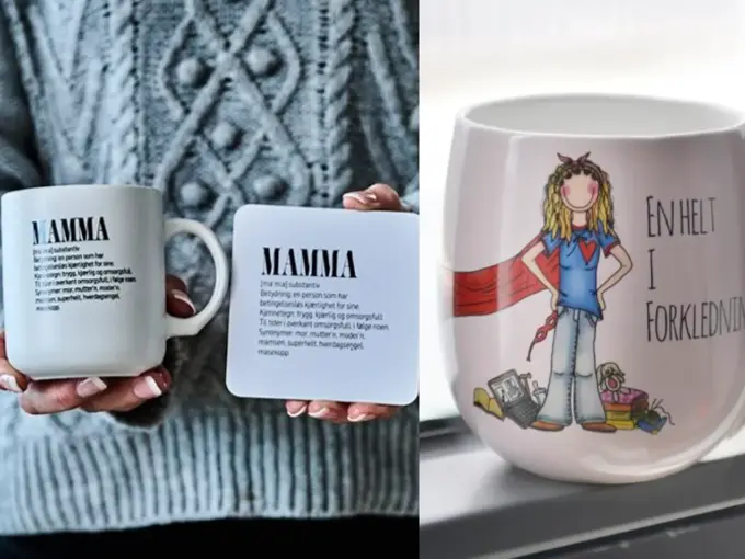 To krus med tekst om mamma