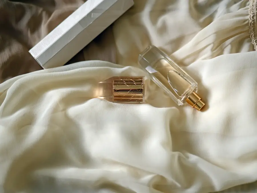 perfume bottle on a silky background