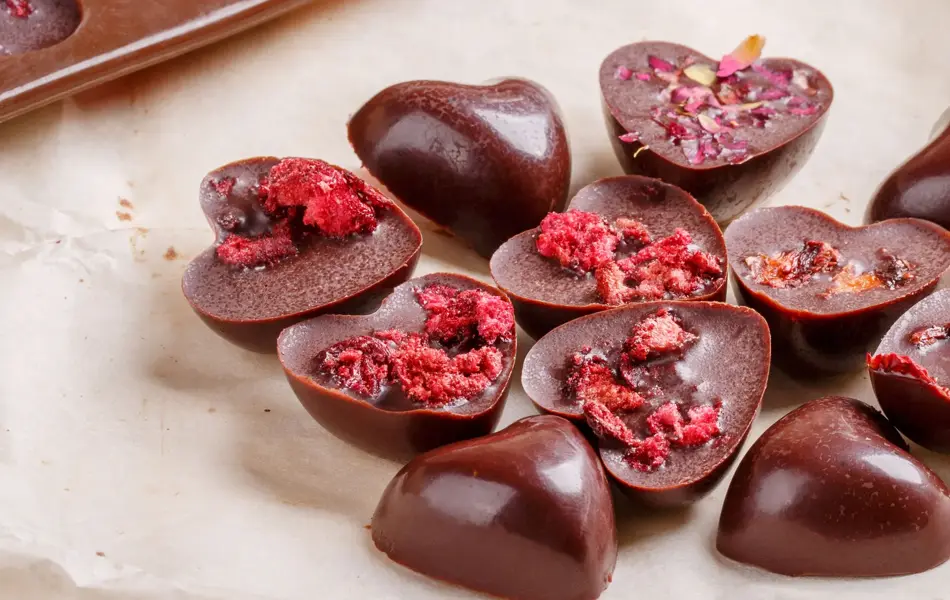 Sjokoladehjerter i form
