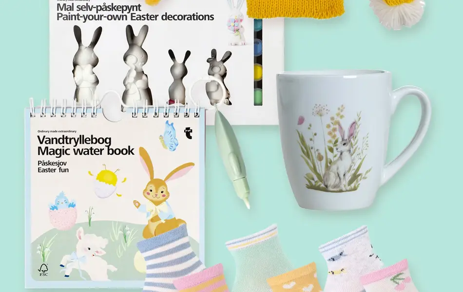 Kollasj med påskevarer