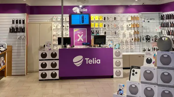 Kassen inne hos Telia på Ski Storsenter 