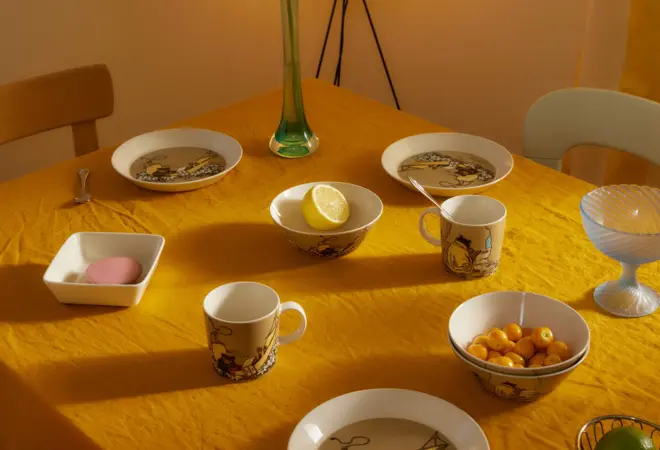 Moomin Arabia sengetøy og servise