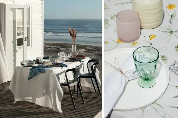 miljøbilder av pådekt bord med produkter fra kid