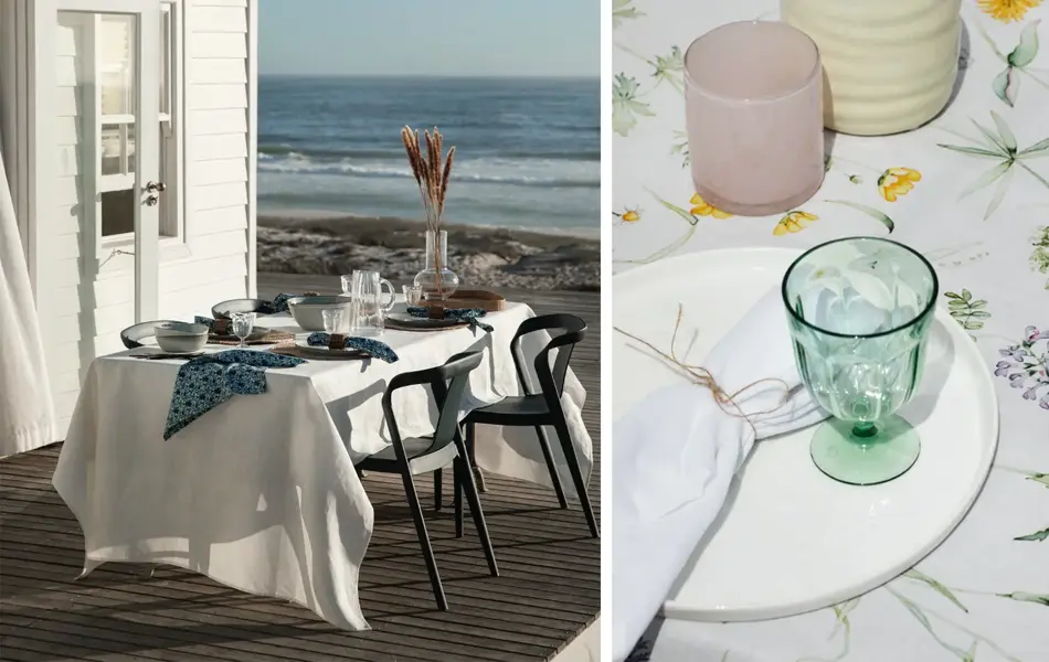 miljøbilder av pådekt bord med produkter fra kid