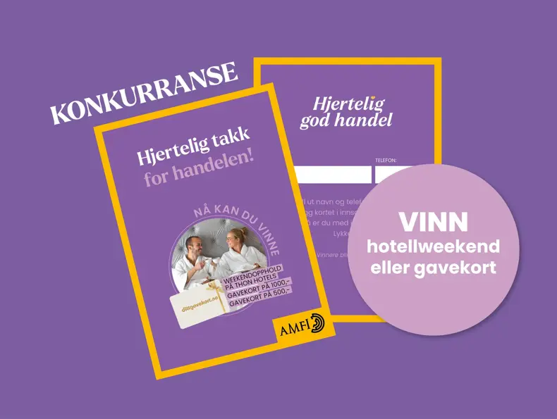 Grafisk bilde med bilde av konkurranselapp til Prisfest