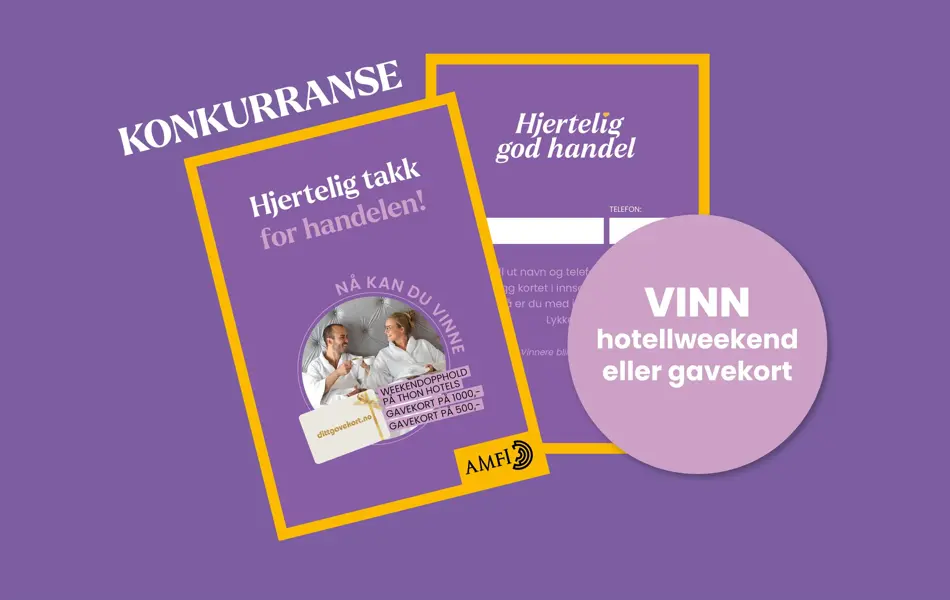 Grafisk bilde med bilde av konkurranselapp til Prisfest