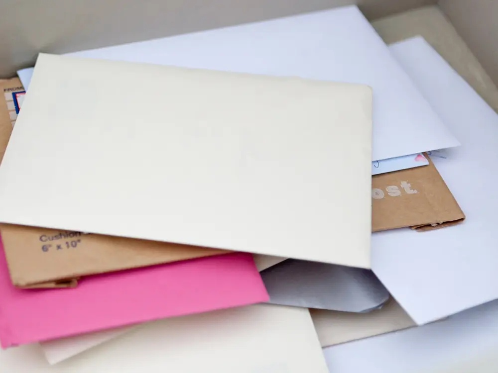 Stacked up greeting cards