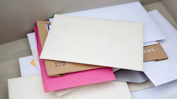 Stacked up greeting cards