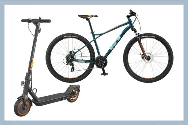 El-sparkesykkel og sykkel.